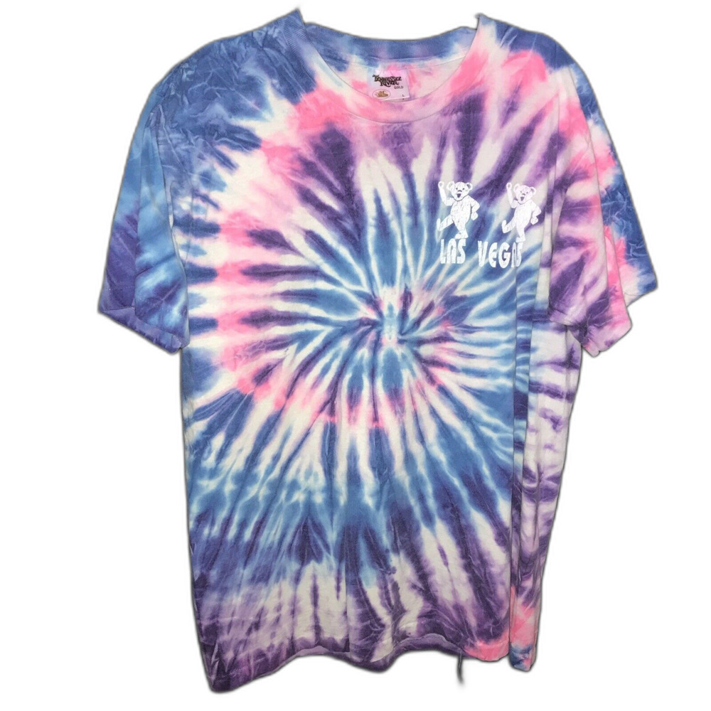 GRATEFUL DEAD Tee Tennessee River TieDye Single Stitch Shirt Dancing Bears Large